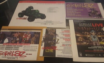 GORILLAZ - UK LIVE TOUR DATES  2001 2005 - magazine advert / fridge magnet BLUR