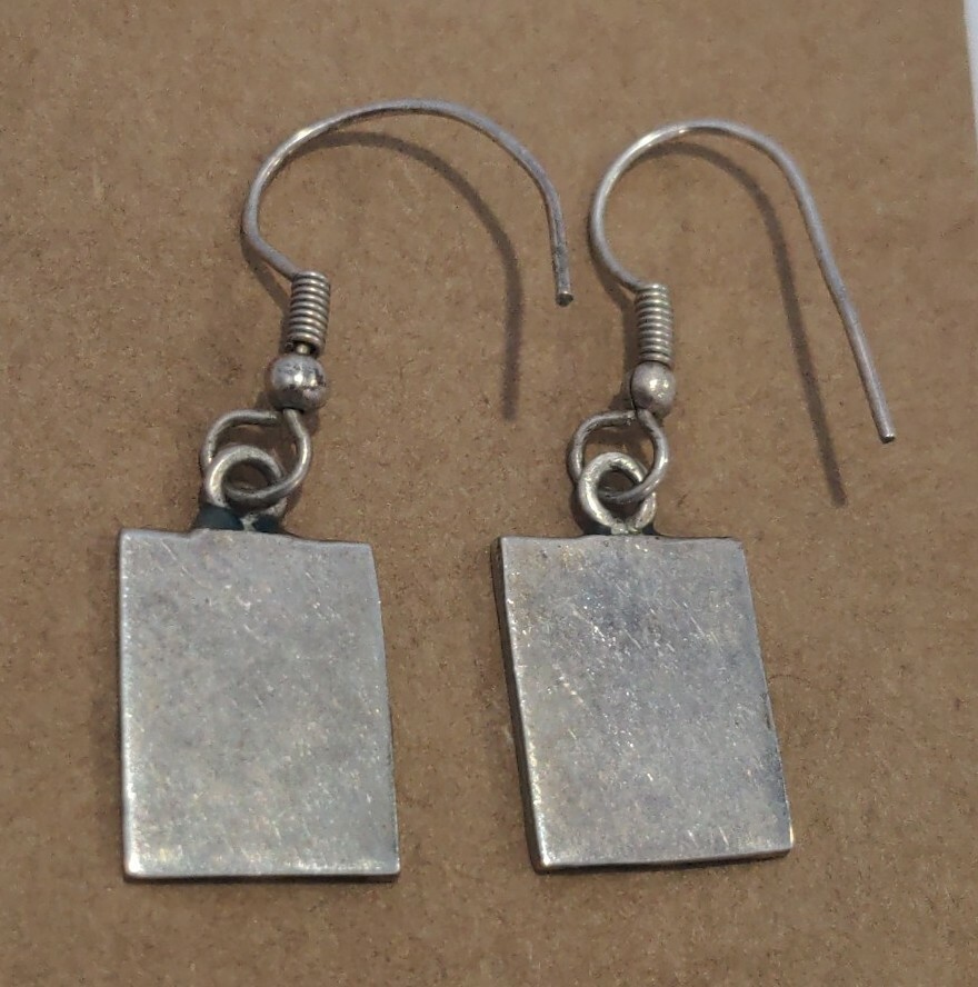 Sterling Silver 925 Abalone Bar Rectangle Drop Da… - image 3