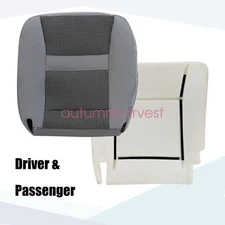 For 2006 2007 2008-2010 Dodge Ram 2500 Driver Bottom Seat Cover Gray & Foam Pad