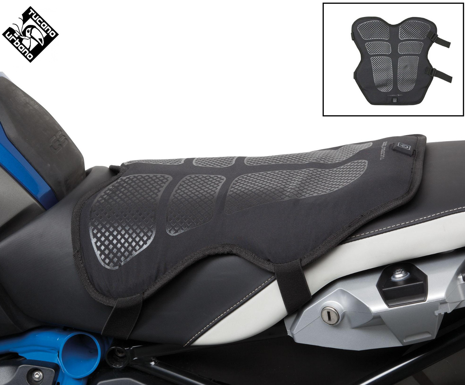 Couvre-selle chauffant Tucano CoolWarm noir avec connexion USB