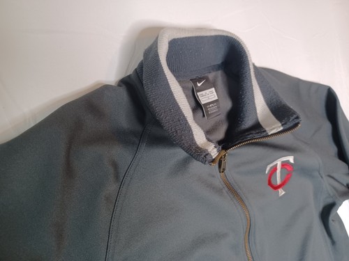 Minnesota Twins Jacket Men L Graphite Nike Baseball Full Zip MLB Logo Swoosh - Picture 8 of 15
