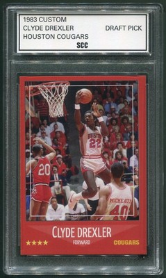 Custom 1983 Clyde Drexler Houston Cougars Draft Pick College Basketball Card