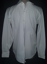 HUGO BOSS Mens Long Sleeve Button Front Shirt Sz 15-32 Medium Pink Purple Stripe