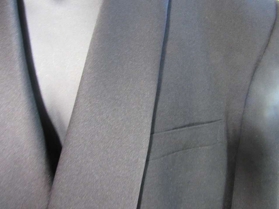 Chaqueta Aldo Rossini The Roberto Dinner Tux Negra 100% Lana Mantón Solapa Talla 44 R Foto 3 de 4