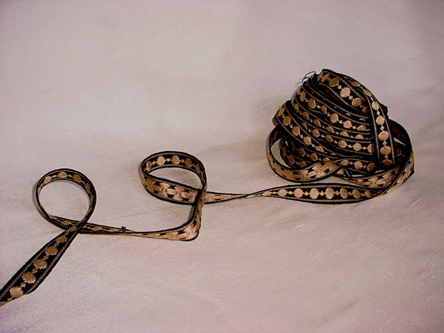 10-7/8Y Brunschwig et Fils BR-39068 Cabezal de Uñas Mate Gimp Borde Negro Dorado Borde Foto 3 de 4