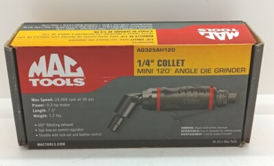 Mac Tools 1/4'' Spannzange Mini 120 Grad Winkel Schneideisen Druckluftschleifer (AG325AH120) - NEU 