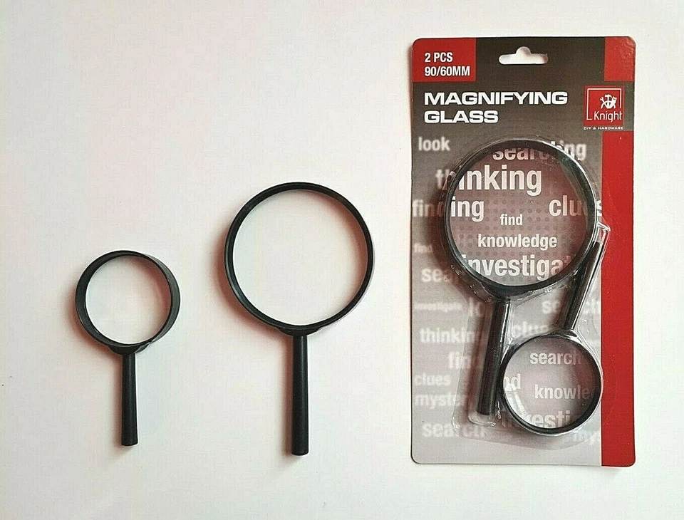 KNIGHT 90mm or 60mm Magnifying Glass Large Magnifier Glass Lens Handheld Hobby