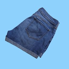 Old Navy Womens Semi-Fitted Jean Shorts 8 Cuffed Mid Rise Medium Wash Stretch