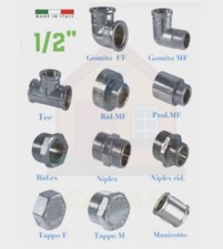 RACCORDERIA DA 1/2" RACCORDO IDRAULICO ACQUA/GAS IN OTTONE CROMATO RACCORDI