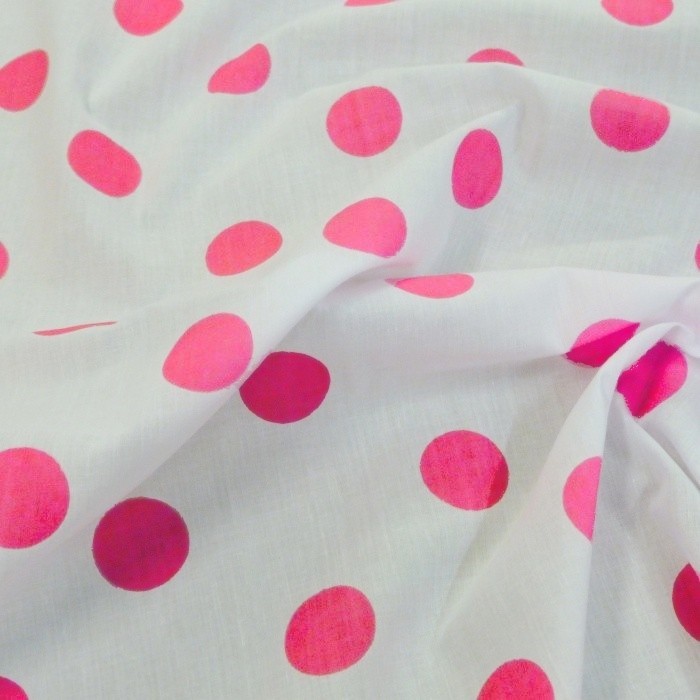 Polycotton Fabric 26mm Polka Dots Spots Spotty Craft Dress Kids Dotty Dot - Picture 18 of 31