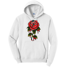 NEW Art Society EYEBALL ROSE WHITE Hoodie SMALL-4XLARGE MADE IN USA