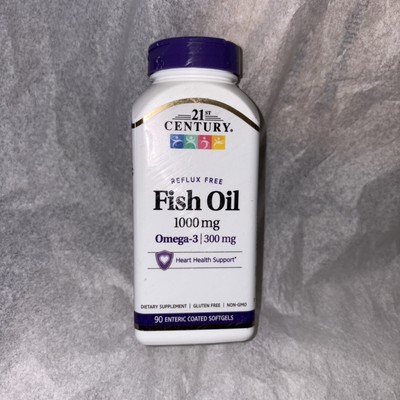 21st Century Fish Oil Heart Health Coated Softgels Reflux-Free 1200mg 90 Count