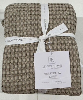 - Mills Waffle - Throw - Taupe Cotton Waffle - Throw Size 50 x 60in.