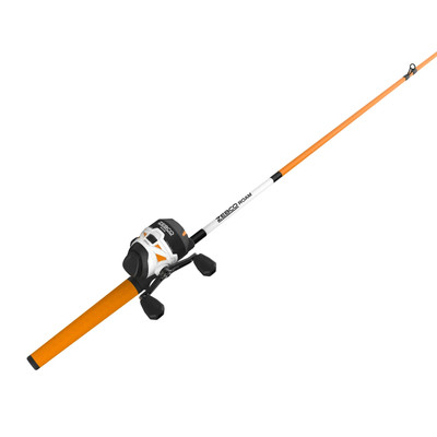 Zebco Roam Spincasting Rod and Reel Combo, 6-Foot 2-Piece Rod, Orange Fishing