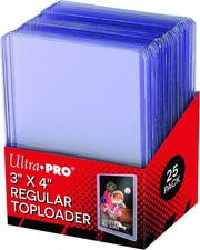 Ultra Pro 3" X 4" Clear Regular Toploader 25ct Top Loaders for 3x4,