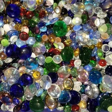 3.5lb Mixed Color Glass Gems Pebbles Mosaic Tiles Marbles Vase Accents ~300pcs