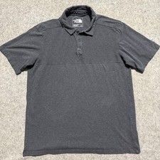 The North Face Polo Shirt Mens Large Gray Stretch Knit Short Sleeve NF00CE6B