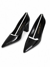 Stuart Weitzman Stuart 85 Block Pump Black Pa...