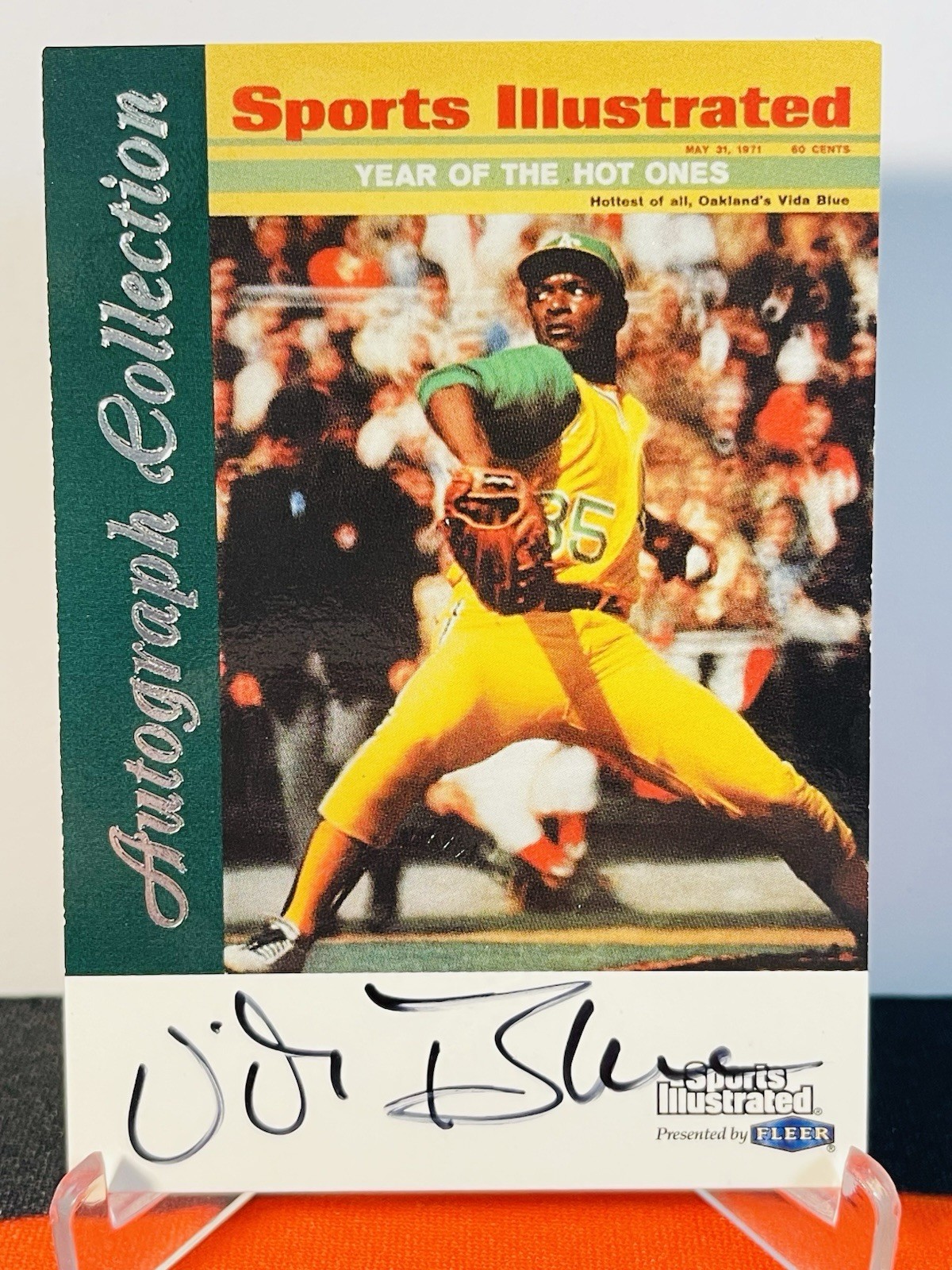 Vida Blue Baseball Cards 1999 Sports Illustrated Greats of the Game Autographs trading card — raw and PSA graded price guide