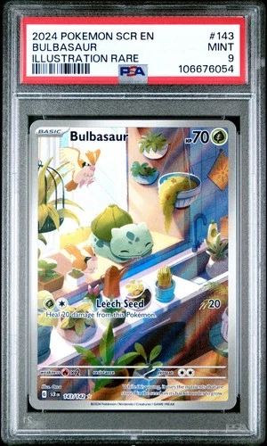 2024 Pokemon Stellar Crown Bulbasaur Illustration Rare #143 PSA 9 MINT