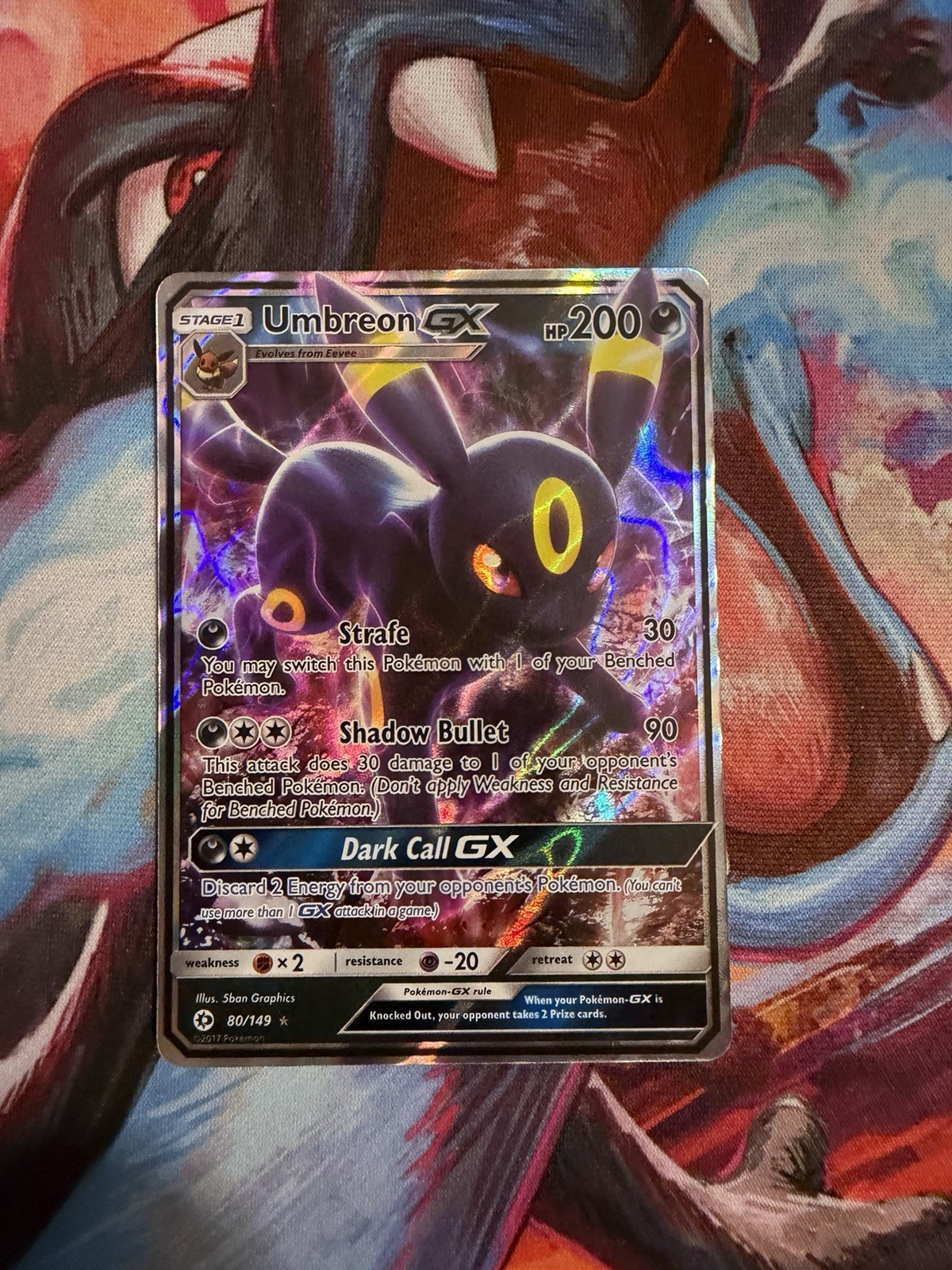 Umbreon GX 80/149 Holo Rare Sun & Moon Base Set Pokemon Card Ultra Rare NM