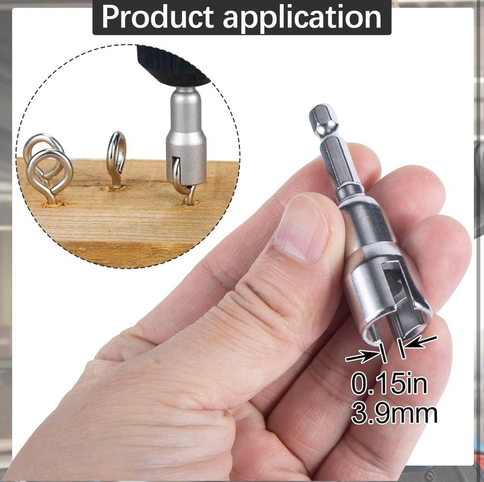 NEW 2 Pack Chrome Wing Nut Driver 1/4" Hex Shank Power Drill Socket Wrench Tool - Image 3 of 4