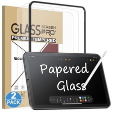 2 Pack Like Paper Glass Screen Protector for iPad Mini 7/6, 9H Tempered Glass, A