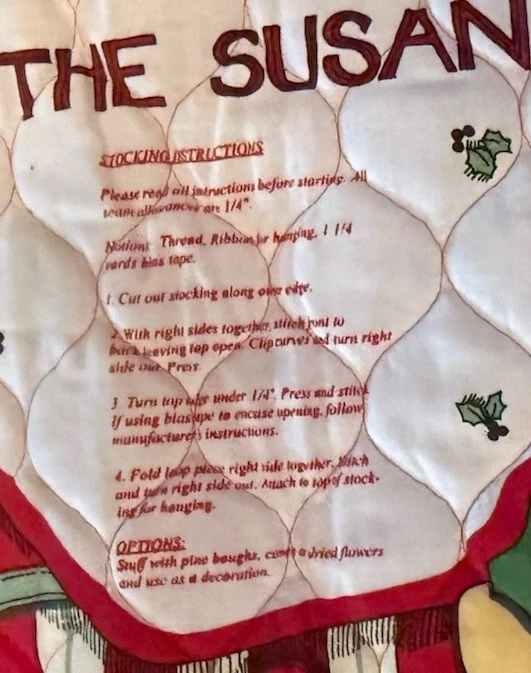 Fabric Traditions Quilted Christmas Stocking Cut And Sew Fabric Panel Vintage   - Image 4 of 4