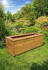 Deep Long Trough Rectangular Wooden Planter Extra Deep Large Plant Box Pot 