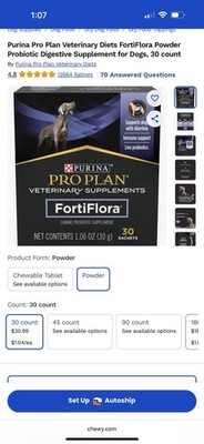 Purina FortiFlora Dog Supplement - 30011 (30 Count)