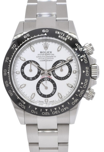 Rolex Daytona Chronograph Steel & Ceramic White Dial 40mm Watch B/P '21 116500