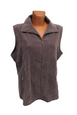 Karoline Weste XL 44/46 Jacke ärmellos lange Damenweste Damen braun Taschen