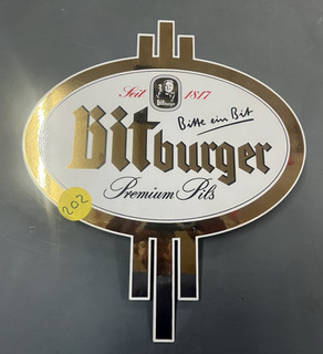 Bitburger älteres Emailschild um 1980 Simonbräu aus dem Archiv von Boos & Hahn