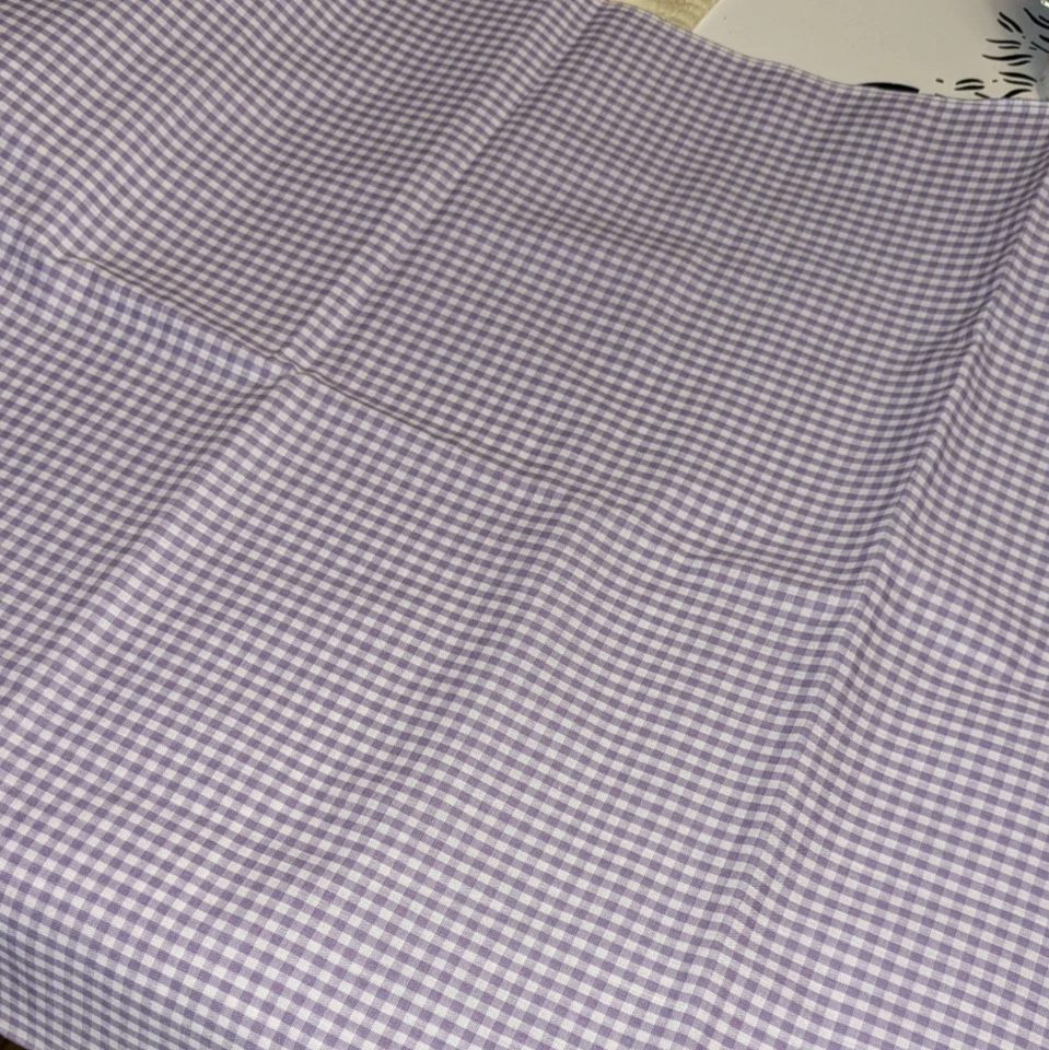 Tela - Lavanda y Cuadros Gingham Blanco - 45 x 36 Foto 2 de 4