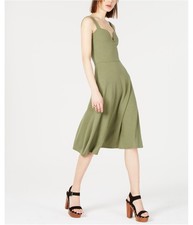 House of Polly Womens Sleeveless A-line Dress, medgreen, L