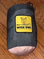 Amaca singola da campeggio Wise Owl Outfitters - clip e cinghie per albero grigio e rosa