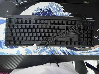 CiberPower PC RGB Wired Gaming Keyboard - Open Box, Full Size, Black, USB.