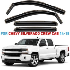 Side Window Deflectors Rain Guards for Chevy Silverado 2014-2018 Crew Cab