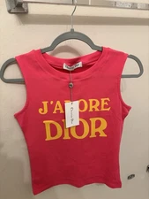 Dior J'adore Tank Top Vintage Pink Christian Dior Shirt Size S Made In Italy US6