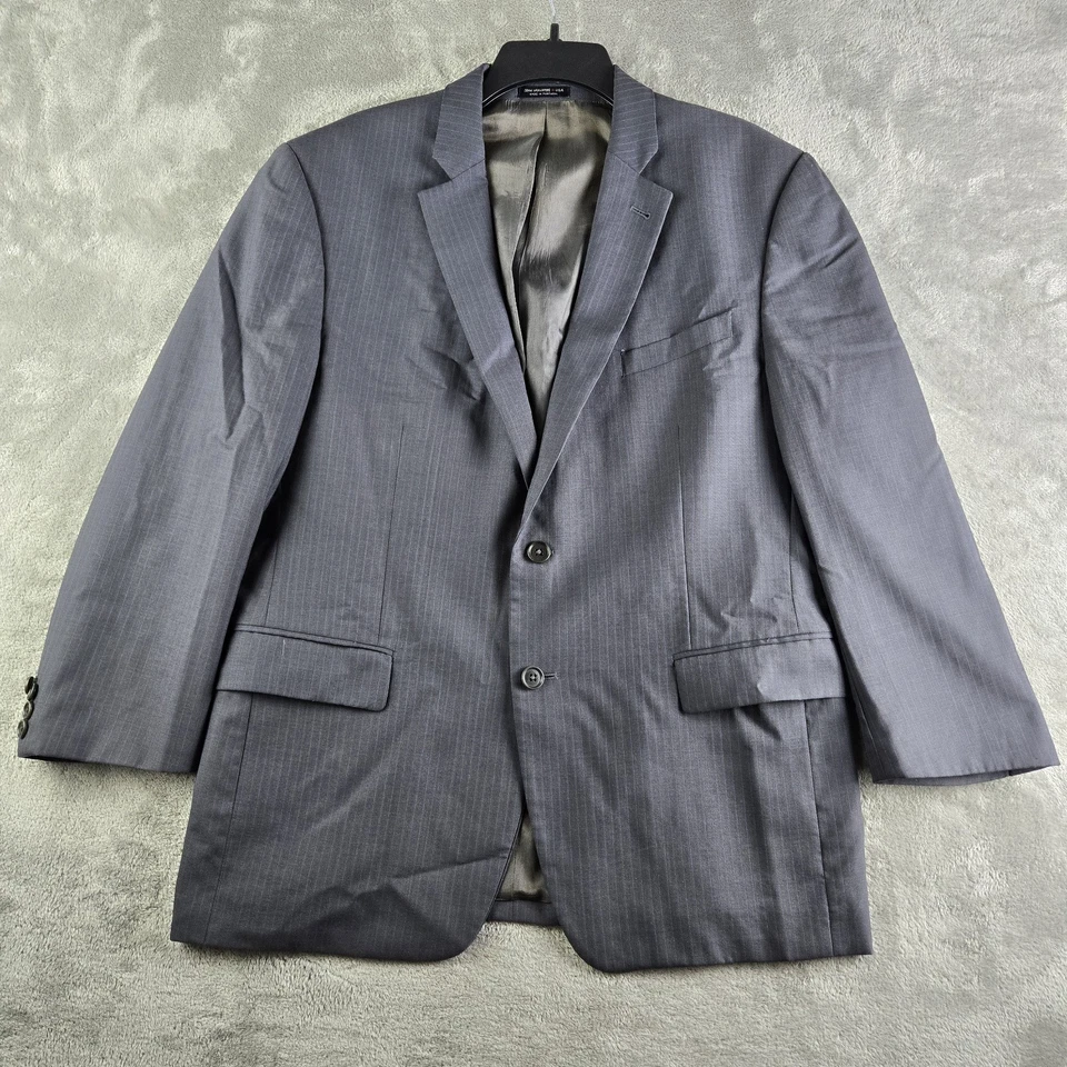 Chaqueta Blazer John Varvatos Bedford Hombres 42 Corto Gris Rayas Lana Abrigo Deportivo Foto 2 de 4
