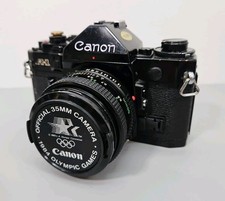 Canon A-1 35mm Camera w/Canon FD 50mm f1.8 Lens WORKING READ