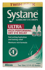 Systane Ultra Eye Drops High Performance Dry Eye Relief - Twin pack, Exp 1/28