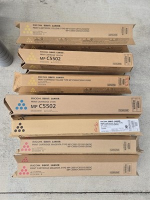RICOH Printer Cartridges.     Black, Blue, Magenta, Yellow