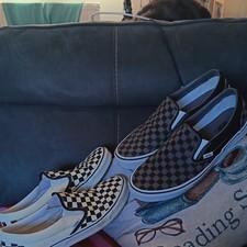 2 pairs of VANS Classic Slip-On Men’s Low Top Black/White Check Slip On UK 11