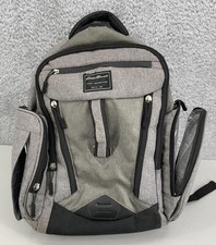 Eddie Bauer Diaper Bag Gray Multi Pocket Insulated Side Compartment Wipes Pocket