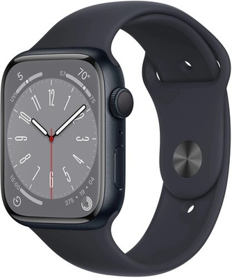 Apple Watch 8 - Aluminiumgehäuse - Mitternacht - 45mm mit Sportarmband Midnight