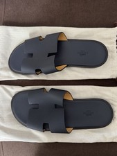 Hermes Men’s Izmir Dark Blue Sandals Size 43 With Dust Bags