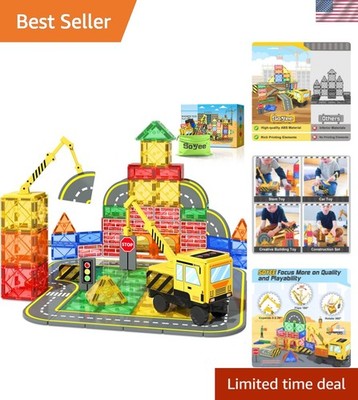 Flexible Crane Magnetic Tiles - Educational Construction Set for Young Builders
