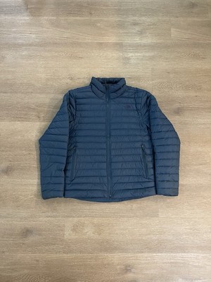 North Face Navy Stretch Down Puffer Jacket 700 Fill Full Zip Packable Size M