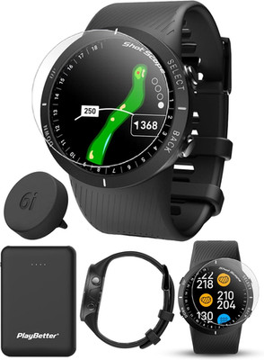 Shot Scope V5 (Black) Golf GPS Watch Bundle - Automatic Performance Tracking, Fu